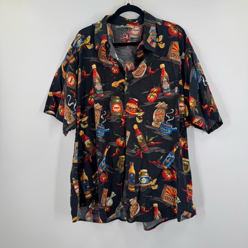 VTG Hwy 1 Hawaiian Hot Sauce Button Down Men’s Size 2XL